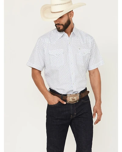 Ely Walker Men's Geo Print Short Sleeve Snap Western Shirt