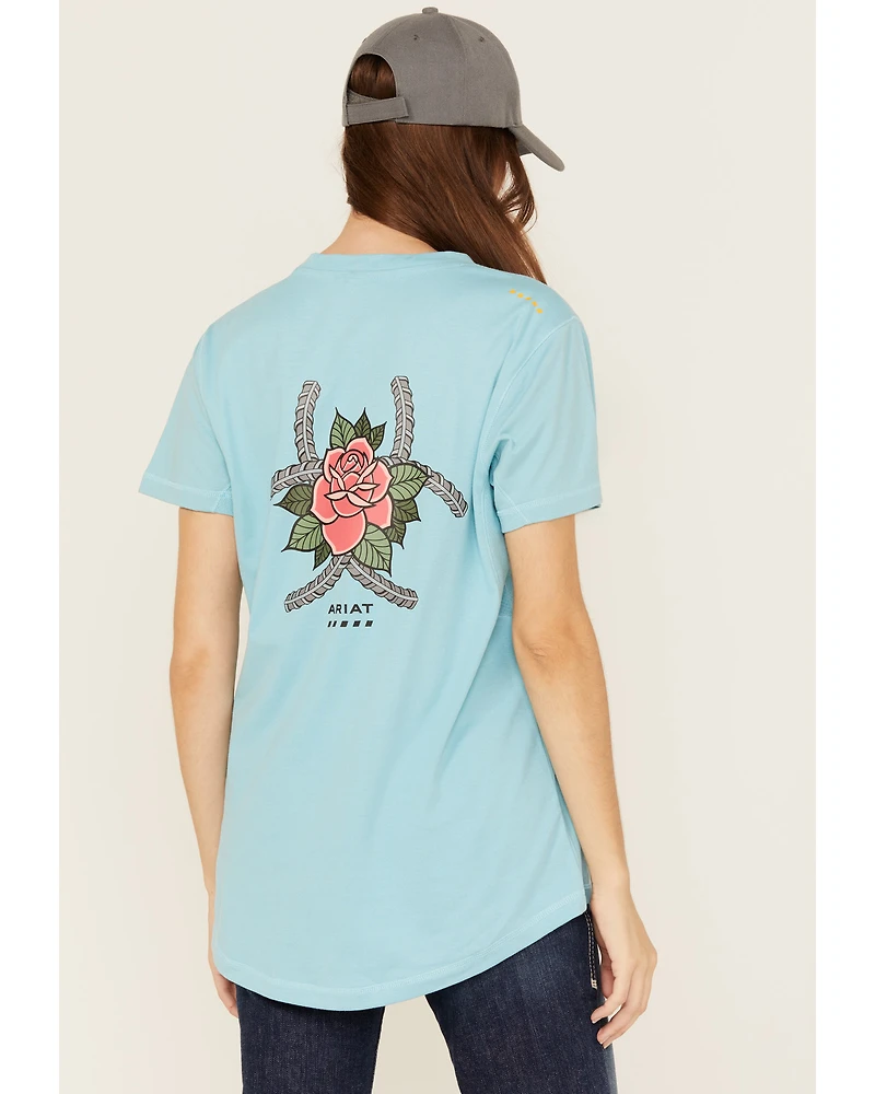 Ariat Women's Rebar Workman Rose Short Sleeve Graphic Work Tee