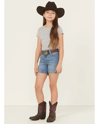 Wrangler Girls' Medium Wash Stretch Denim Shorts