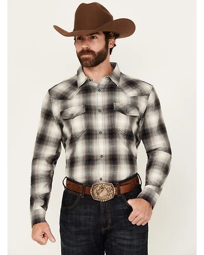 Cody James Men's Concho Plaid Print Long Sleeve Snap Western Shirt - Tall