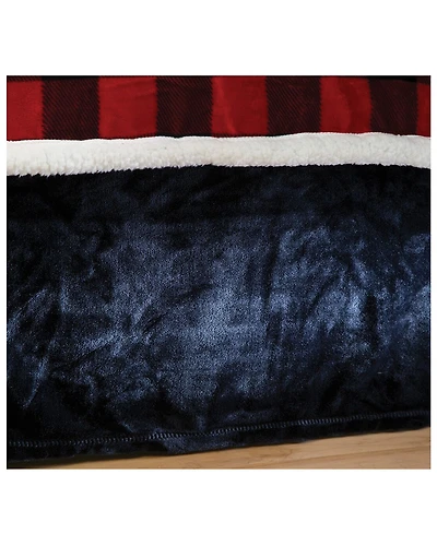 Carstens Home Solid Black Plush Velvet Bed Skirt - King