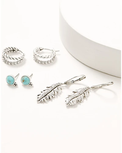 Lainey Wilson Women's Country Cool  Feather Earring Set - 3 Piece