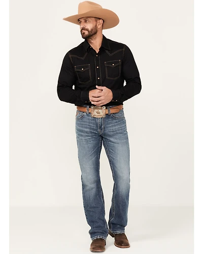 Ariat Men's M5 Weatherford Smokey Medium Wash Straight Rigid Denim Jeans - Big