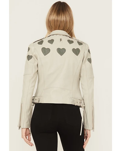 Mauritius Leather Women's Reo Heart Moto Jacket