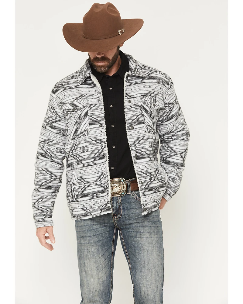 Rock & Roll Denim Men's Southwestern Print Berber Lined Shirt Jacket