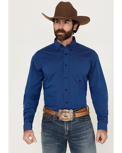 Roper Men's Amarillo Solid Long Sleeve Button-Down Western Shirt