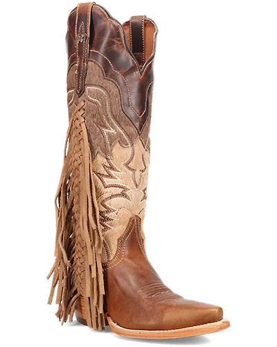 Dan Post Women's Dayla Fringe Tall Western Boots - Snip Toe