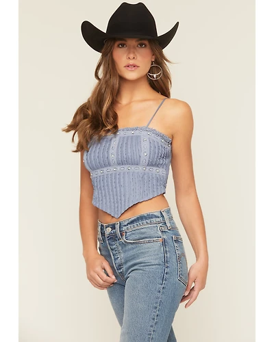 Miss Me Women's Studded Cropped Tank Top