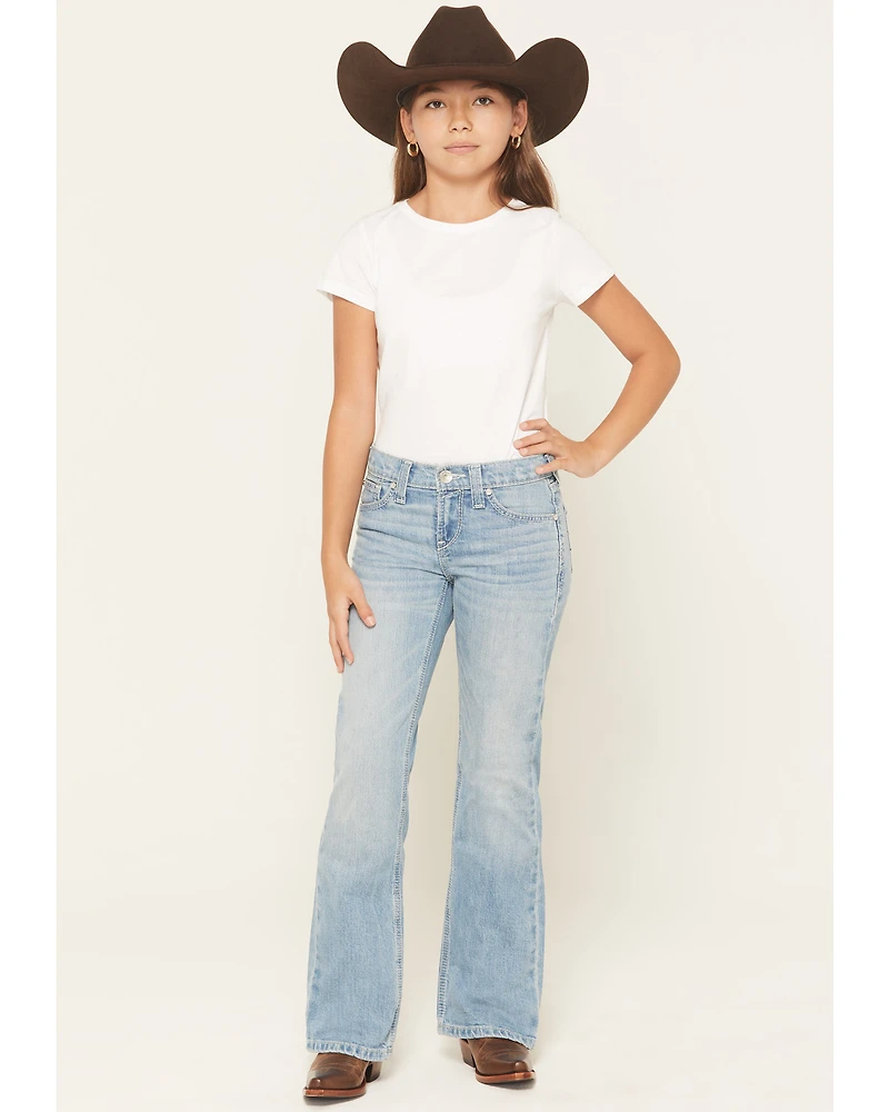 Ariat Girls' Aisha Light Wash Bootcut Denim Jeans