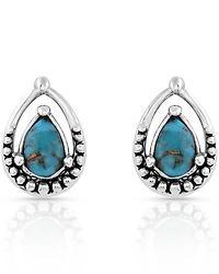Montana Silversmiths Women's Oyster Turquoise Silver Teardrop Earrings