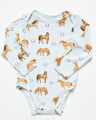 Angel Dear Infant Boys' Horse Print Long Sleeve Onesie