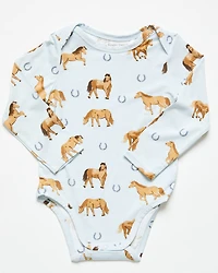 Angel Dear Infant Boys' Horse Print Long Sleeve Onesie