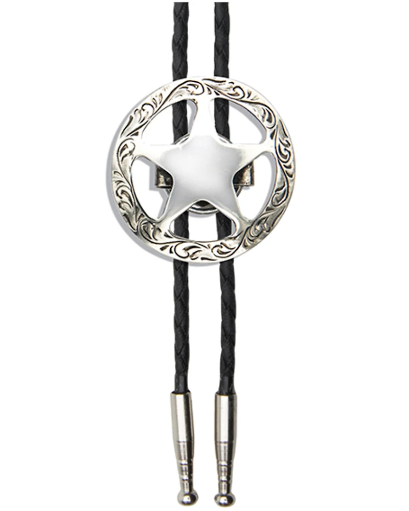 Cody James Men's Silver Sheriff's Star Bolo Tie