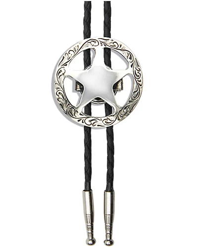 Cody James Men's Silver Sheriff's Star Bolo Tie