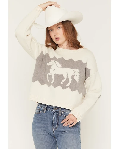 Originality Women's Horse Pullover Sweater