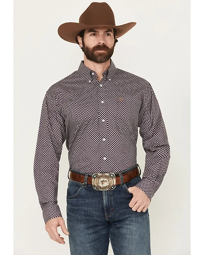 Cinch Men's Floral Print Long Sleeve Button-Down Stretch Western Shirt