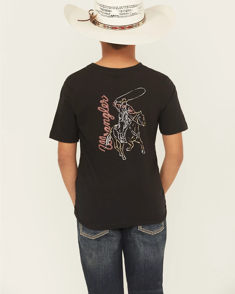 Wrangler Boys' Cowboy Short Sleeve Graphic T-Shirt