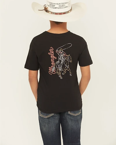 Wrangler Boys' Cowboy Short Sleeve Graphic T-Shirt