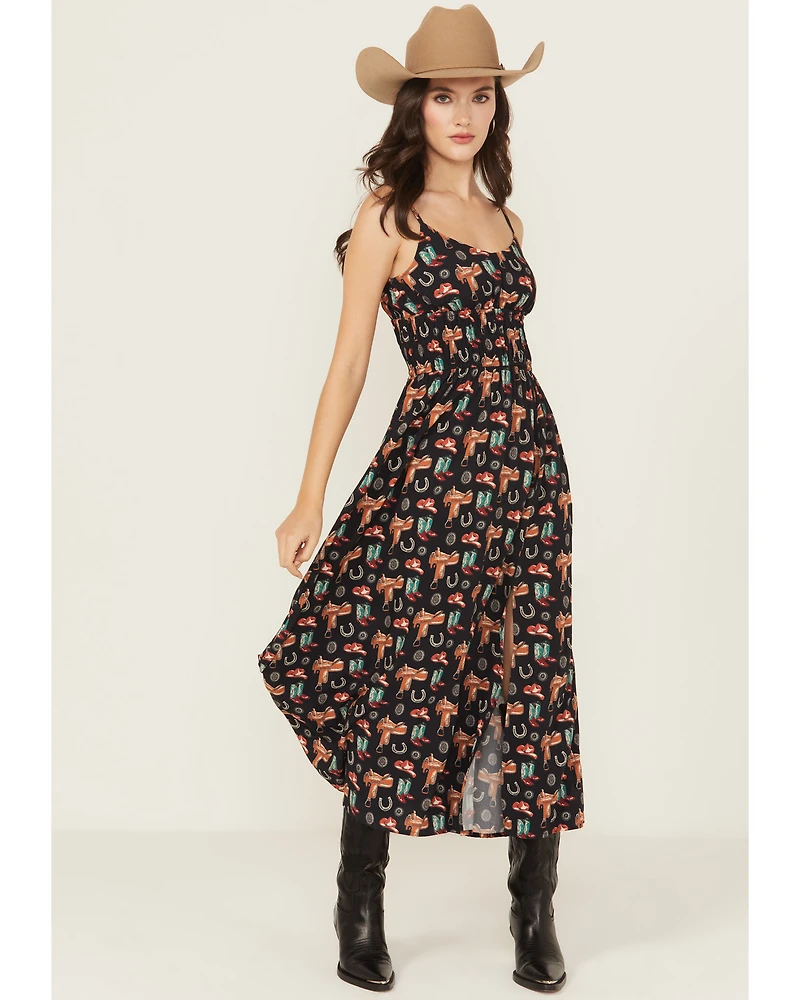 Rock & Roll Denim Women's Conversational Print Midi Dress