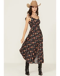 Rock & Roll Denim Women's Conversational Print Midi Dress