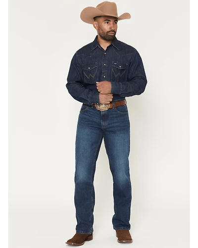 Wrangler X Cody Johnson Men's 02MWX Moonlight Dark Wash Slim Bootcut Stretch Denim Jeans