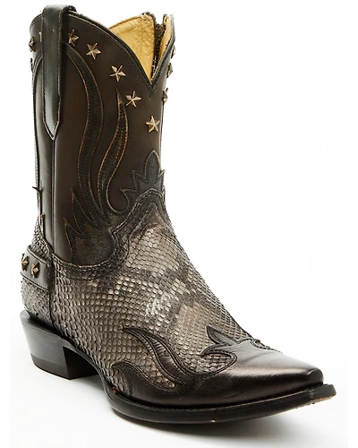Corral Men's Exotic Python Overlay Short Western Boots - Snip Toe