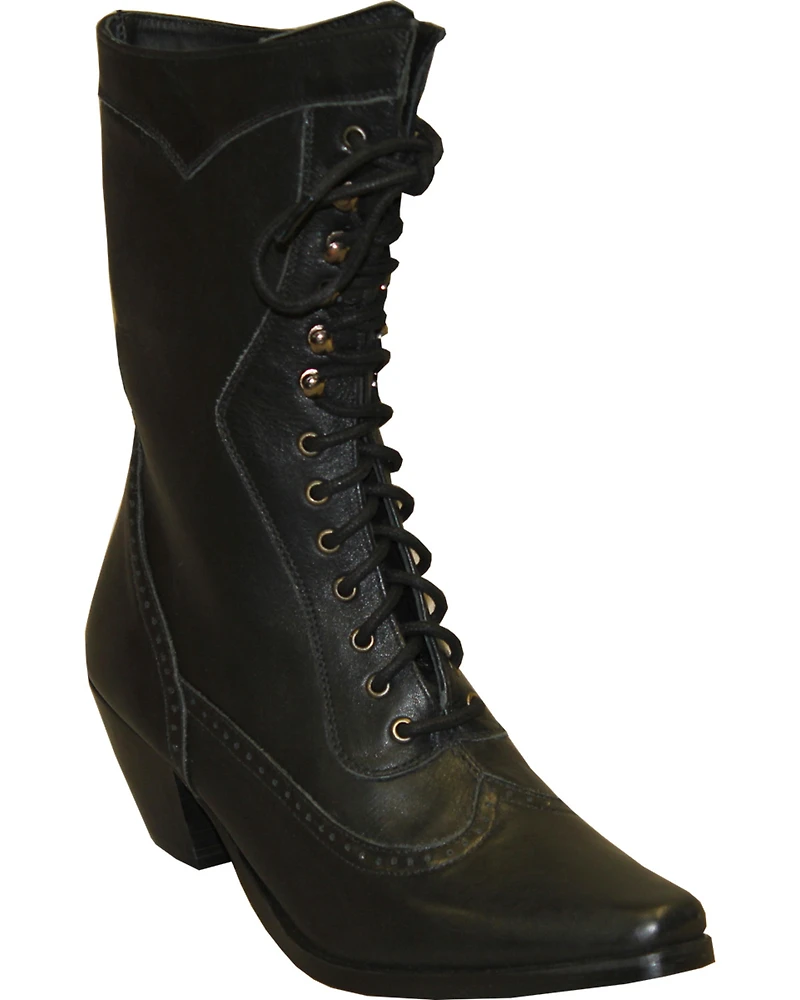 Rawhide by Abilene Women's 8" Victorian Lace-Up Boots - Snip Toe