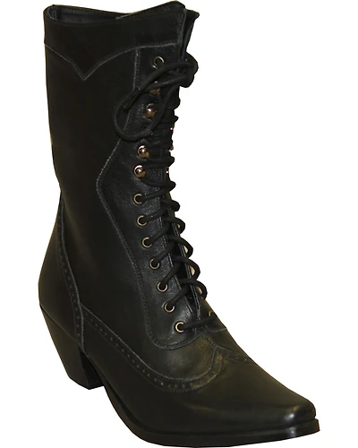 Rawhide by Abilene Women's 8" Victorian Lace-Up Boots - Snip Toe