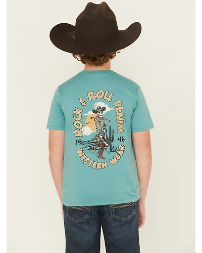 Rock & Roll Denim Boys' Skeleton Short Sleeve Graphic T-Shirt