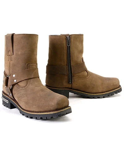 Milwaukee Leather Women's 7" Harness Motorcycle Boots - Square Toe