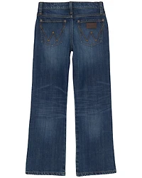 Wrangler Retro Little Boys' Jackson Hole Dark Wash Relaxed Bootcut Stretch Denim Jeans