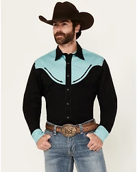 Wrangler Men's Rodeo Ben Solid Long Sleeve Snap Western Shirt