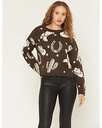Idyllwind Women's Saddleridge Western Conversation Print Sweater
