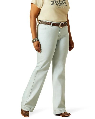 Ariat Women's Jordyn Light Wash Perfect Rise Trouser Stretch Denim Jeans - Plus