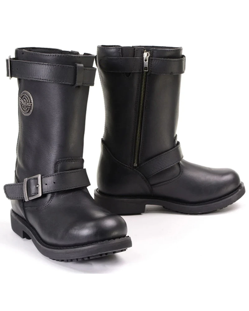 Milwaukee Leather Women's 11" Classic Engineer Motorcycle Boots - Round Toe