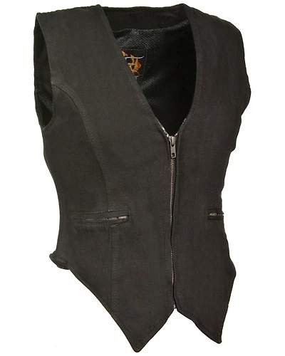 Milwaukee Leather Women's Side Stretch Zipper Front Denim Vest