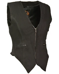 Milwaukee Leather Women's Side Stretch Zipper Front Denim Vest