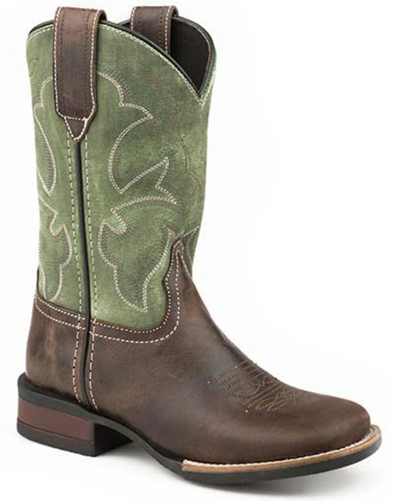 Roper Boys' Full-Grain Leather Western Boots - Square Toe