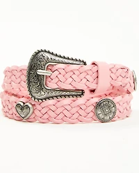 Shyanne Girls' Luella Heart Concho Braided Belt