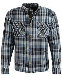 Milwaukee Performance Men's Black/White/Blue Aramid Flannel Biker Jacket - 4X