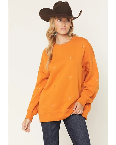 Gameday Women's Texas Longhorns Embroidered Crewneck