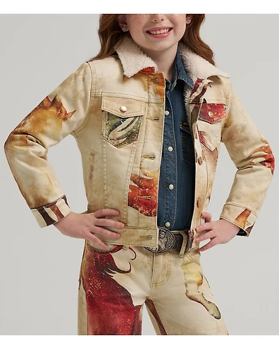 Wrangler X Lainey Wilson Girls' Horse Trucker Jacket