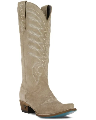 Lane Women's Squash Blossom Suede Tall Western Boots - Snip Toe