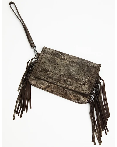 Idyllwind Women's Briley Oversized Metallic Fringe Clutch