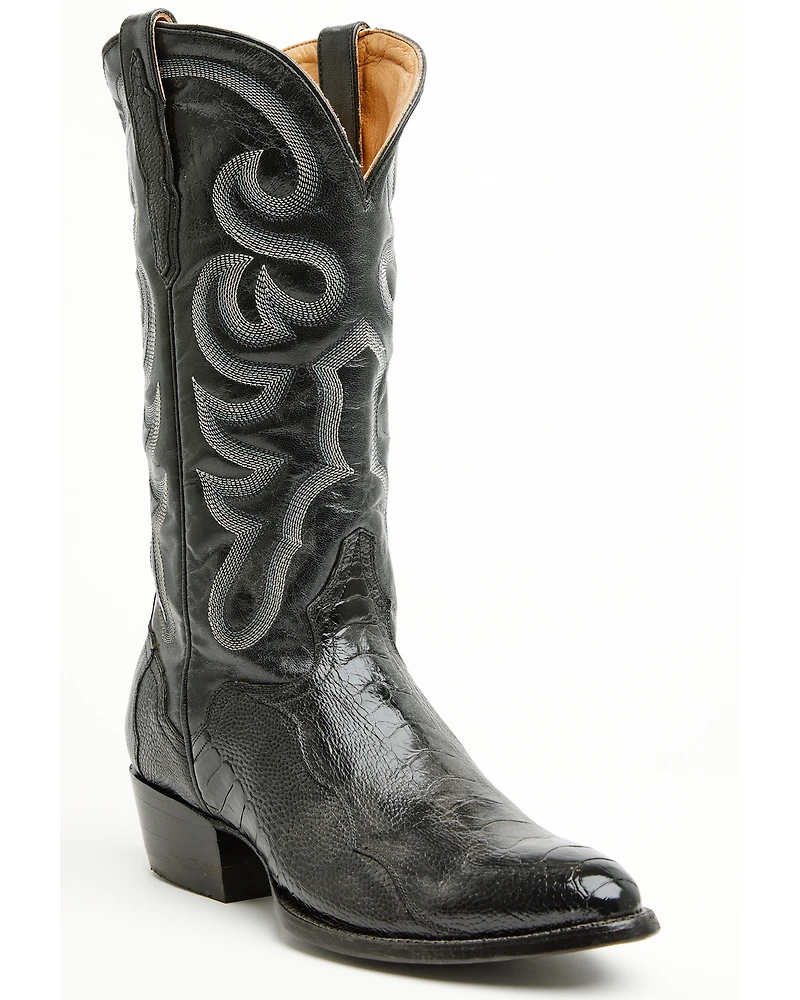 El Dorado Men's Handmade Ostrich Leg Western Boots - Round Toe