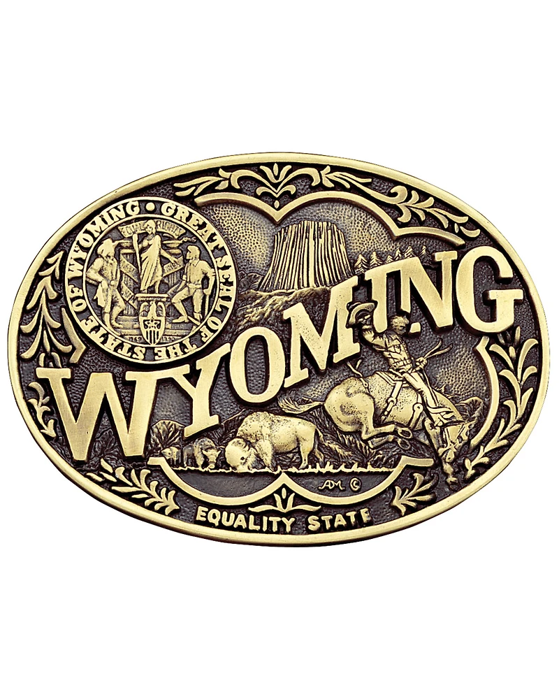 Montana Silversmiths Wyoming State Belt Buckle