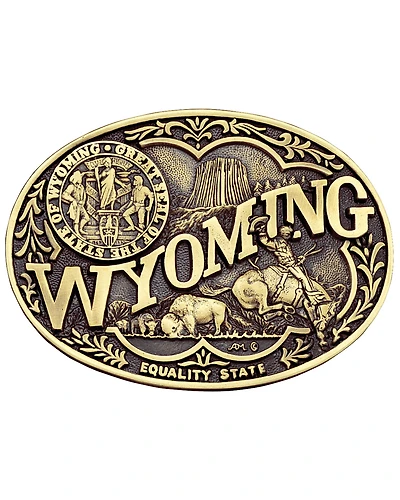 Montana Silversmiths Wyoming State Belt Buckle