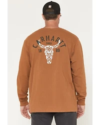 Carhartt Men's Loose Fit Heavyweight Longhorn Long Sleeve Graphic Work Shirt