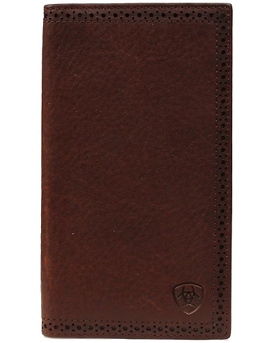 Ariat Men's Rodeo Bi-Fold Leather Checkbook Cover Wallet