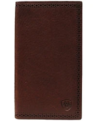 Ariat Men's Rodeo Bi-Fold Leather Checkbook Cover Wallet